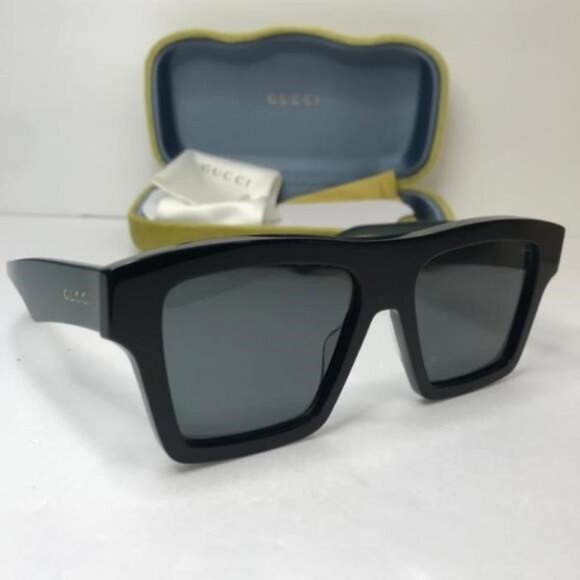 BRAND NEW GUCCI GG0962S 009 Black/Green/Grey Unisex Sunglasses - Picture 3 of 10